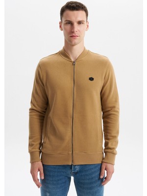 Ar-ma Erkek Tam Fermuar Sweatshirt Baskisiz Basic Fleto Cepli Dik Yaka Slim Fit Karbon Firçali Selanik K30324698302
