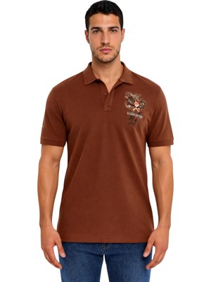 Ar-ma Erkek Polo Yaka Tişört Resim Baskili Regular Fit Çift Toplama Penye Pike Y31374357702
