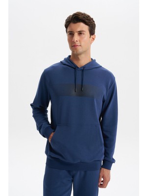 Ar-ma Erkek Kapşonlu Sweatshirt Baskisiz Kanguru Cepli Slim Fit Scuba İnterlok K30254685202