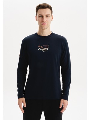 Ar-ma Erkek Bisiklet Yaka Sweatshirt Yazi Baskili Cepsiz Slim Fit Çift Tarafli İnterlok K30124989502