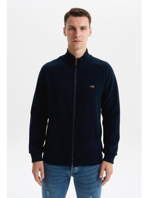 Ar-ma Erkek Tam Fermuar Sweatshirt Baskisiz Basic Kanguru Cepli Dik Yaka Regular Fit Karbon Firçali Selanik K30324698202