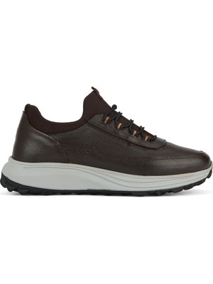 Ziya, Erkek Hakiki Deri Sneaker 161423Z522 Kahve