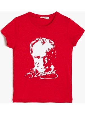 Nacar Store Unısex Beyaz Mustafa Kemal Atatürk Imzalı Çocuk Tişört
