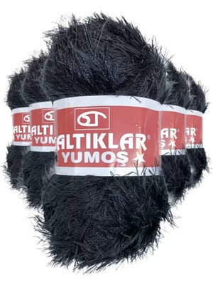 Marsilyan 5 Adet Yumoş Sakallı El Örgü Ipi Yünü Siyah