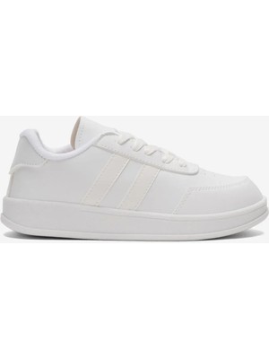 Liger Unisex Düz Hafif Taban Günlük Sneaker Ayakkabı Beyaz
