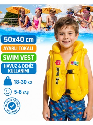 Empressco Lrs Store A+ 5-8 Yaş Çocuk Şişme Can Yeleği 50X40 cm Yüksek Kalite Havuz Deniz Yüzme Yelek 18-30 kg Taşıma - Fiyatı, Yorumları