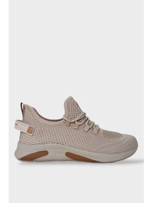 Liger Triko Bağcıklı Unisex Spor Ayakkabı Bej
