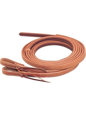Vuralsin38 Çift ve Dikişli Ağır Koşum Bölünmüş Dizginler, Russet, 1,5 cm x 20,32 cm