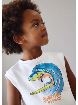 Mayoral Erkek Çocuk Askılı Tshirt Beyaz
