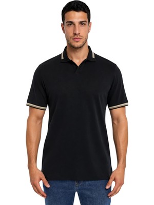 Ar-ma Erkek Polo Yaka Tişört Baskisiz Basic Regular Fit Çift Toplama Penye Pike Y31374356902