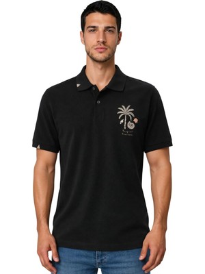 Ar-ma Erkek Polo Yaka Tişört Resim Baskili Regular Fit Çift Toplama Penye Pike Y31374358102