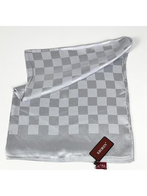 Kroren Krep Jakarlı  Dama Desen Şal - 70 x 190 - 7379-311