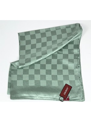 Kroren Krep Jakarlı  Dama Desen Şal - 70 x 190 - 7379-205