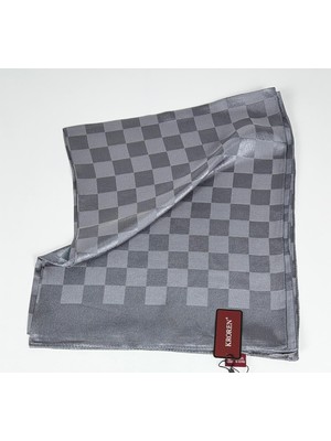 Kroren Krep Jakarlı  Dama Desen Şal - 70 x 190 - 7379-134