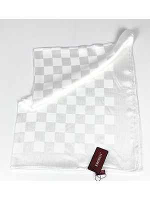Kroren Krep Jakarlı  Dama Desen Şal - 70 x 190  - 7379-69