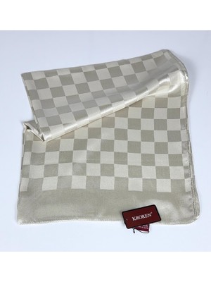 Kroren Krep Jakarlı  Dama Desen Şal - 70 x 190  - 7379-66
