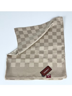 Kroren Krep Jakarlı  Dama Desen Şal - 70 x 190  - 7379-35