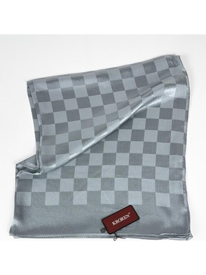 Kroren Krep Jakarlı  Dama Desen Şal - 70 x 190  - 7379-71