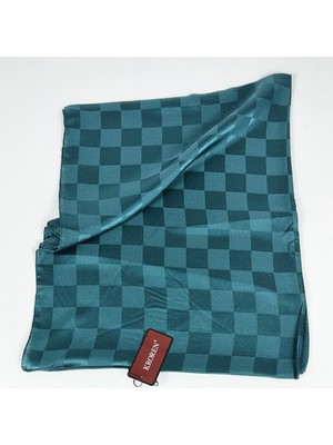 Kroren Krep Jakarlı  Dama Desen Şal - 70 x 190  - 7379-74