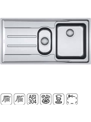 Franke - Anx 211 Sifon Kumandalı Çelik Eviye Sağ-Sol Uyumlu Outlet - 127.0204.606-