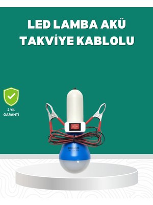 A-Luxe Aküden Çalışan 12V LED Ampul Taşınabilir Kullanım