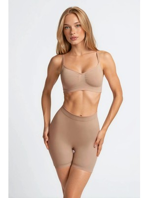 Hiccup Kadınlar Premium Dikişsiz Ayarlanabilir Askılı Bralet Korse Natural