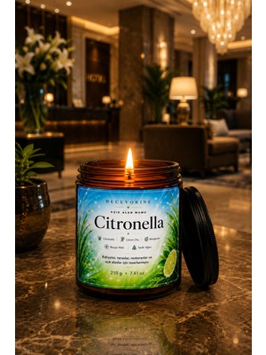 Decevorine Sivrsinek Alanlarında Tercih Edilen Citronella ve Limon Otu Mumu 210 gr