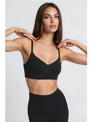 Hiccup Kadınlar Premium Dikişsiz Ayarlanabilir Askılı Bralet Korse Siyah