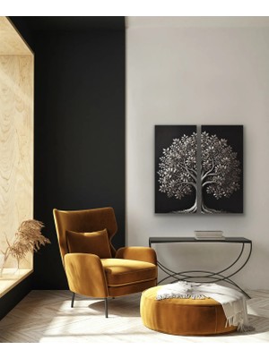Youday Accessories 2li Eskitme Krom Ağaç Kanvas Tablo 60X120CM X2