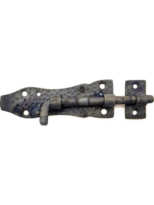 Antika Tarz Dekoratif Pirinç Dövme Kapı Sürgüsü - 7cm, Oksit