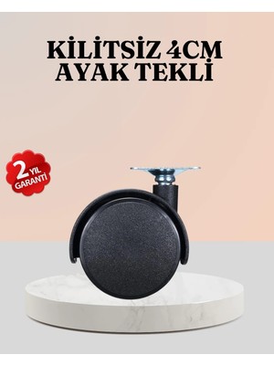 A-Luxe 4 cm Çap Kilitsiz Tekerlek Ayağı Tekli Hafif Mobilyalar Için