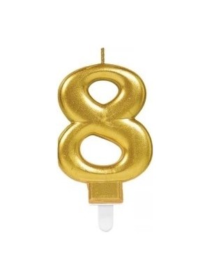 8 Rakam Mum Gold Renk