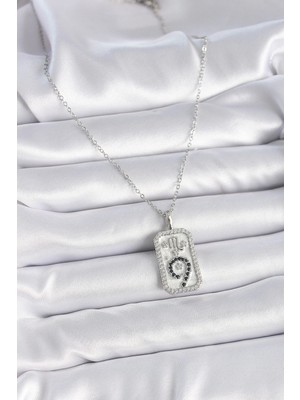 Uravas Store 316L Çelik Gümüş Renk Zincir Akrep Burcu Zirkon Taşlı Kadın Kolye