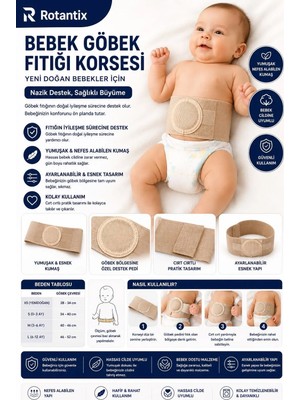 Rotantix Çocuk Bebek Göbek Fıtığı Korsesi Bebek Göbek Fıtık Korsesi Çocuk Göbek Fıtık Korsesi