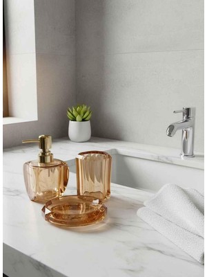 UltraMint Parlak Kristal Görünümlü 3 Parçalı Banyo Seti, Şık ve Kullanışlı Tasarım