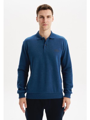 Ar-ma Erkek Polo Yaka Sweatshirt Basic Baskisiz Cepsiz Regular Fit Karbon Firçali Selanik K30564699102