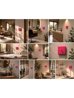 Mooddesign Aıon Collection - Vıvıd Series (Blush) / Minimal Mat Tasarım Priz - Anahtar Cover/ Premium Dekoratif Canlı Renkler Serisi (Şeker Pembe)