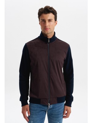 Ar-ma Erkek Tam Fermuar Sweatshirt Baskisiz Basic Fleto Cepli Dik Yaka Regular Fit Karbon Firçali Selanik K30324698502