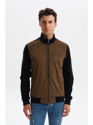 Ar-ma Erkek Tam Fermuar Sweatshirt Baskisiz Basic Fleto Cepli Dik Yaka Regular Fit Karbon Firçali Selanik K30324698502