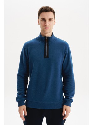 Ar-ma Erkek Yarim Fermuar Sweatshirt Basic Baskisiz Cepsiz Regular Fit Karbon Firçali Selanik K30554698102