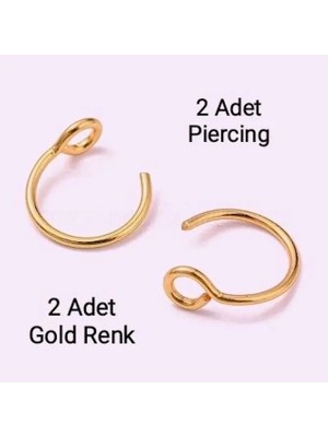 Heppii 2 Adet 316 L Çelik Piercing Minimal Sıkıştırmalı Piercing Burun Delik Gerektirmez