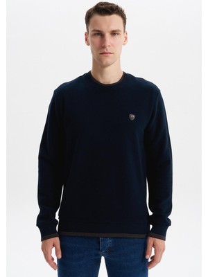 Ar-ma Erkek Bisiklet Yaka Sweatshirt Basic Baskisiz Cepsiz Regular Fit Karbon Firçali Selanik K30124699002