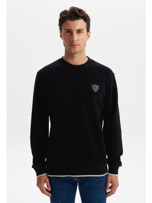 Ar-ma Erkek Bisiklet Yaka Sweatshirt Basic Baskisiz Cepsiz Regular Fit Karbon Firçali Selanik K30124698802