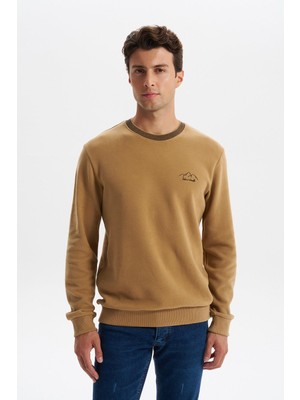Ar-ma Erkek Bisiklet Yaka Sweatshirt Yazi Baskili Cepsiz Regular Fit Karbon Firçali Selanik K30124698902
