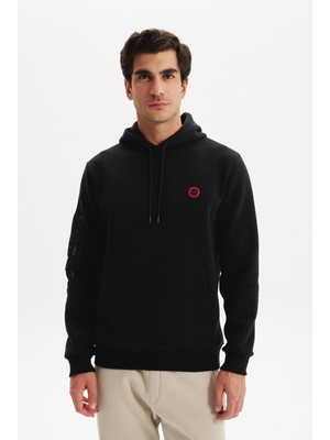 Ar-ma Erkek Kapşonlu Sweatshirt Baskisiz Kanguru Cepli Regular Fit Şardonlu Üç İplik K30254629202