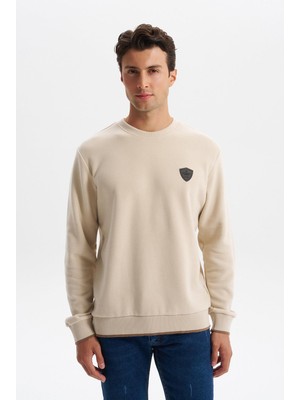 Ar-ma Erkek Bisiklet Yaka Sweatshirt Basic Baskisiz Cepsiz Regular Fit Karbon Firçali Selanik K30124698802