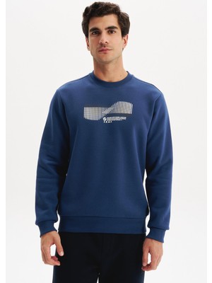 Ar-Ma Erkek Bisiklet Yaka Sweatshirt Yazi Baskili Cepsiz Örme Kumaş Regular Fit %70 Pamuk %30 Polyester 30/1 Şardonlu Üç Iplik K30124603002
