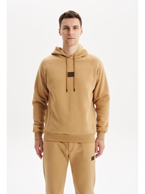 Ar-ma Erkek Kapşonlu Sweatshirt Basic Baskisiz Kapşonlu Yandan Fermuar Cepli Regular Fit Şardonlu Üç İplik K30254628602