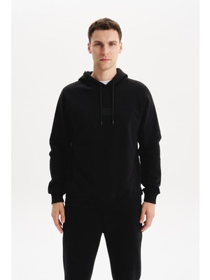 Ar-ma Erkek Kapşonlu Sweatshirt Basic Baskisiz Kapşonlu Yandan Fermuar Cepli Regular Fit Şardonlu Üç İplik K30254628602