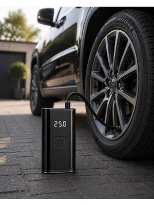 A-Luxe Dijital Lastik Pompası Kablosuz Hava Basma Cihazı Powerbank Destekli